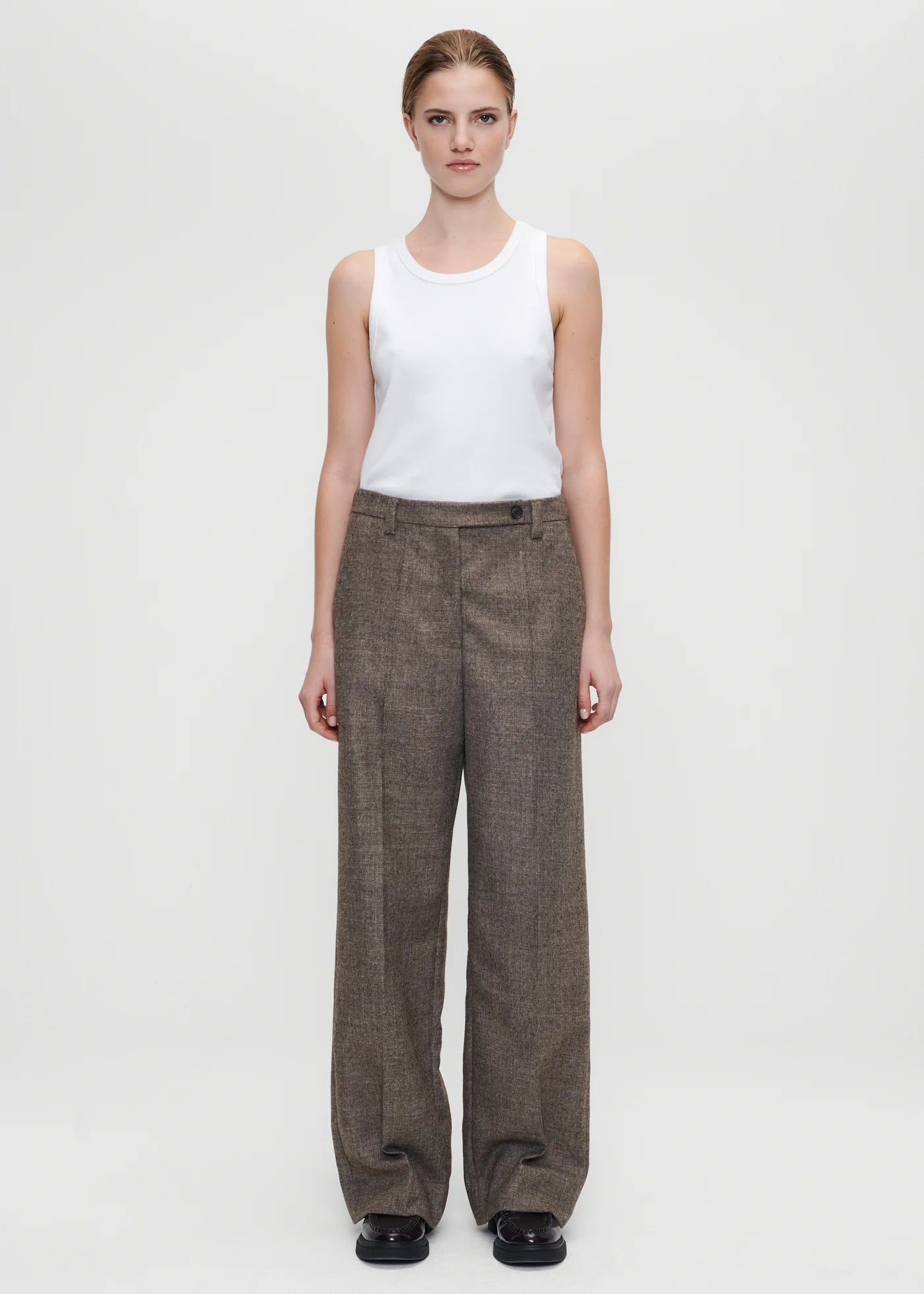 Wool Linen Straight Pants
