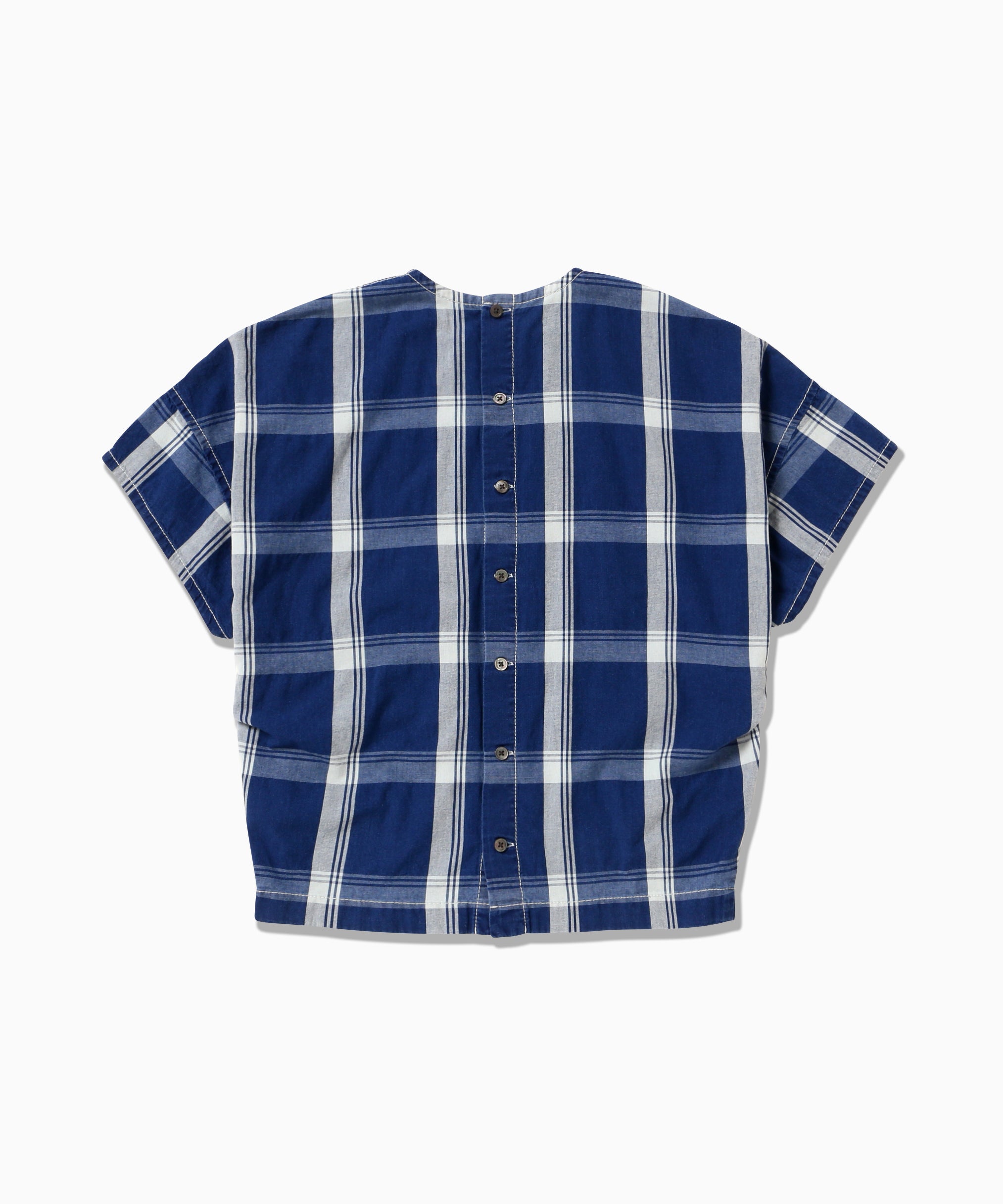 Indigo check SS Pullover