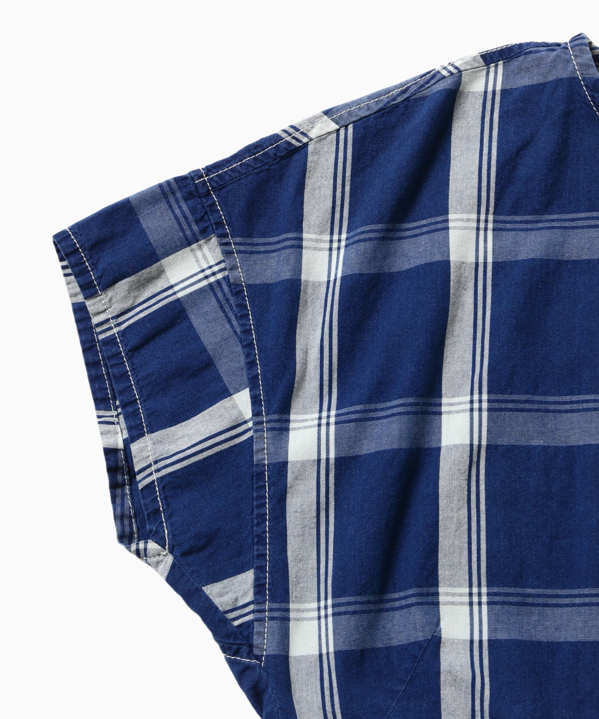 Indigo check SS Pullover