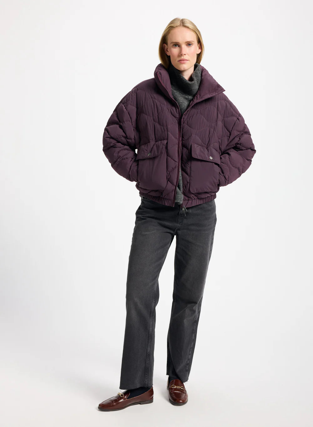 Enola short bomber down jacket