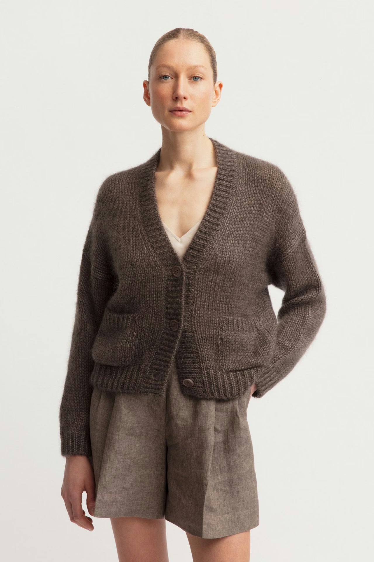 Limone Mohair-Seide Cardigan
