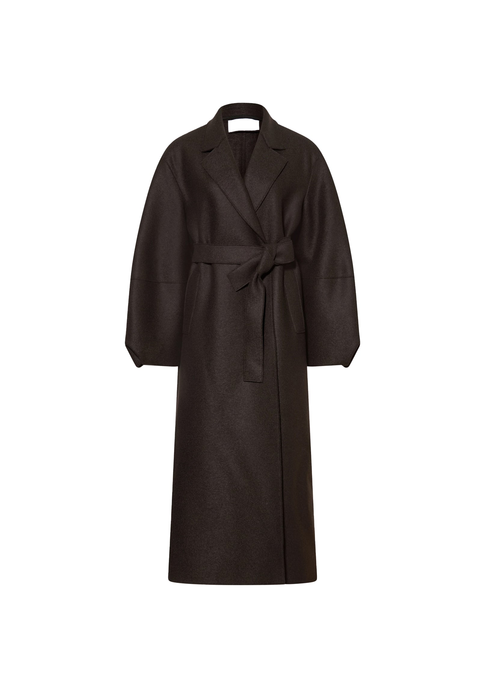 Puff sleeves coat in pressed wool