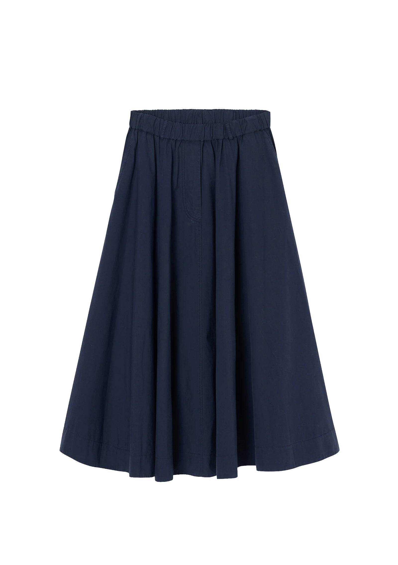 Cotton Poplin Long Wide Skirt