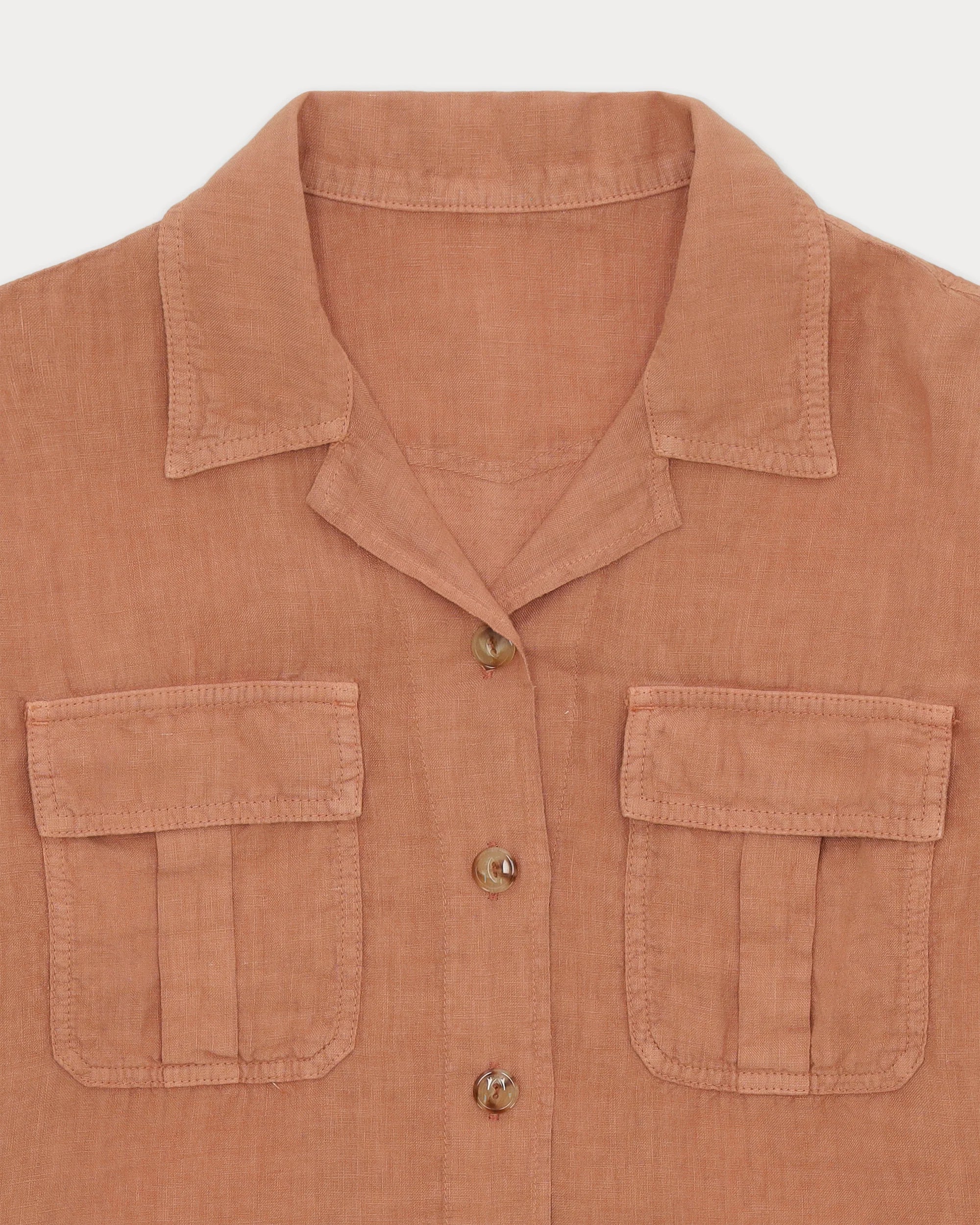 Military Shirt aus Leinen