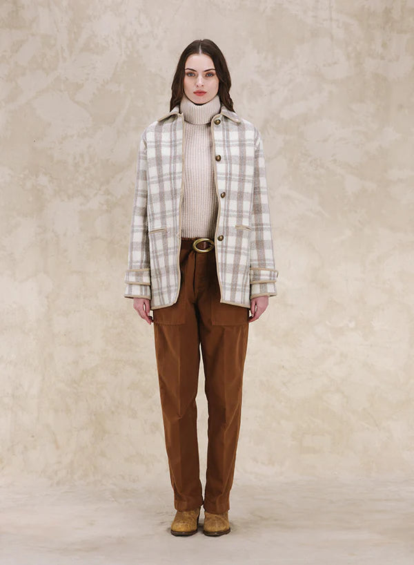 Danielle wool jacket with a check pattern