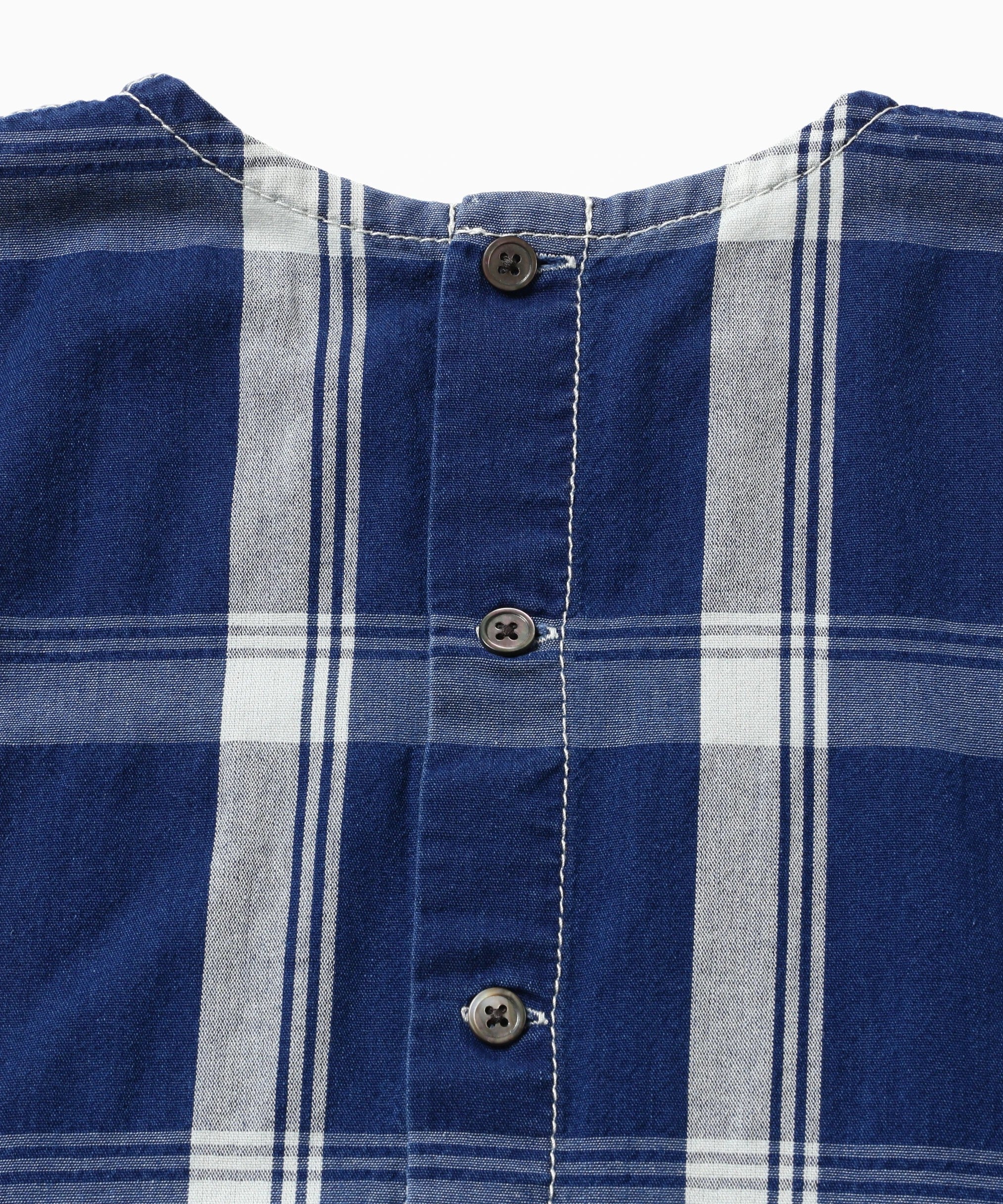 Indigo check SS Pullover
