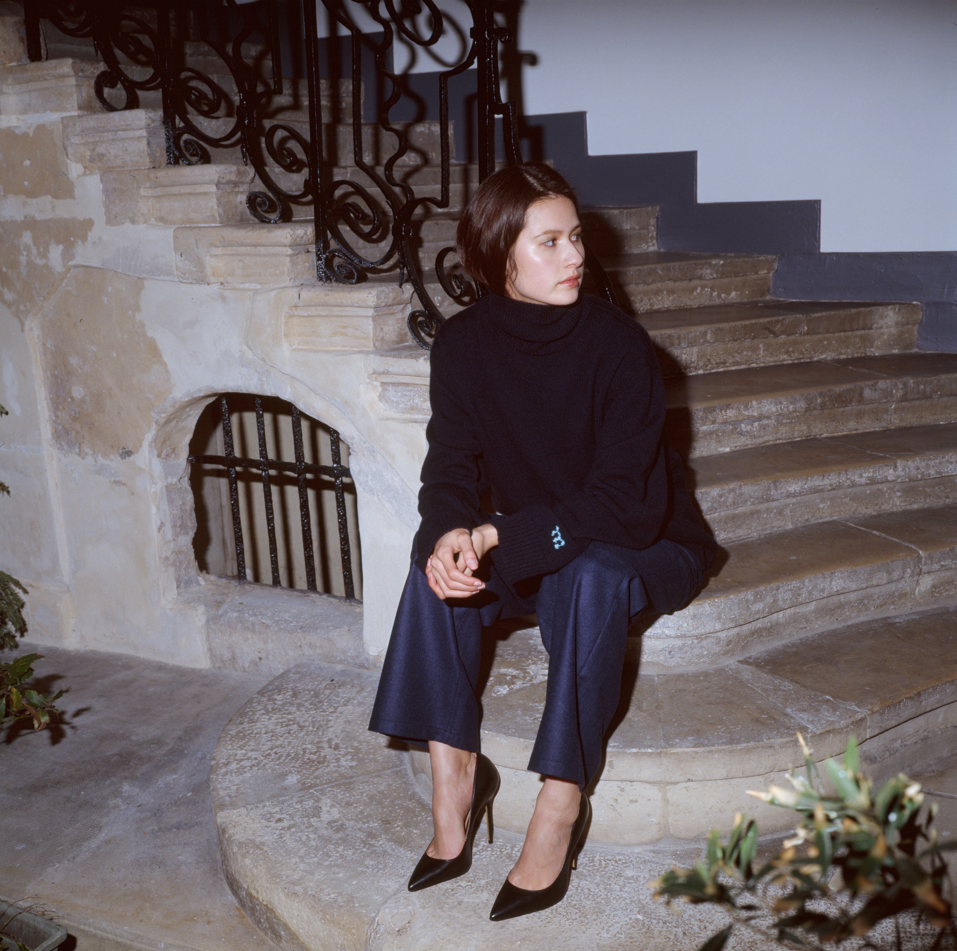 JONAS CLASSIC WIDE LEG WOOL TROUSERS