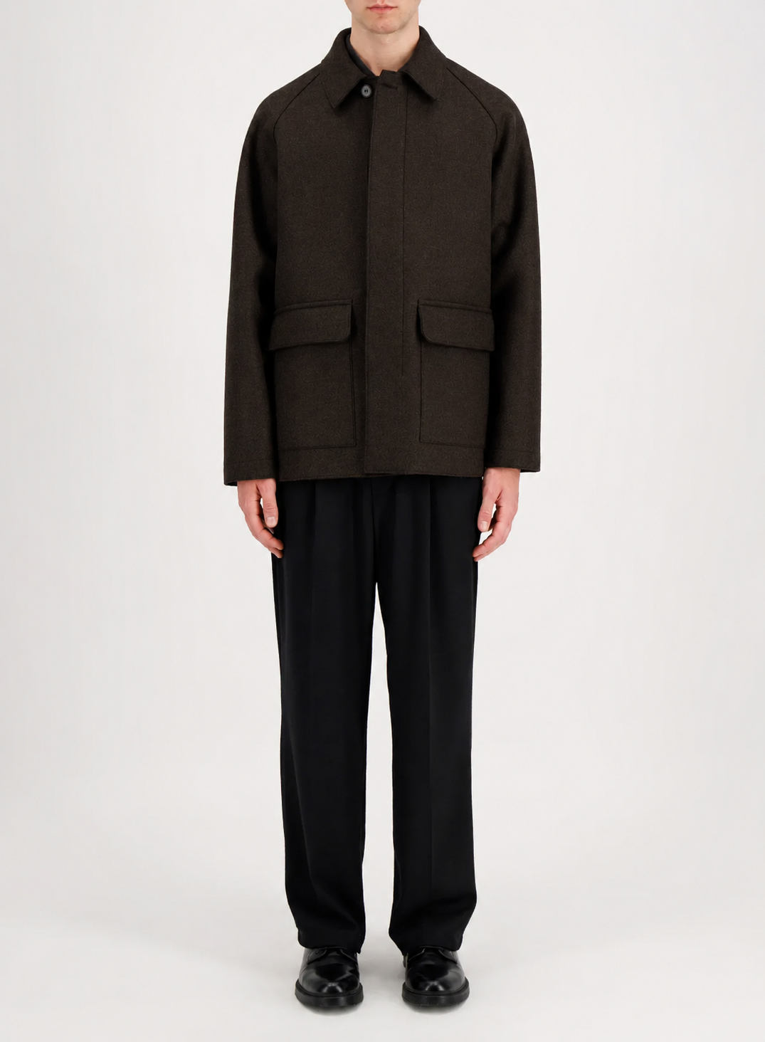 Country Jacket in Virgin Wool – Brown Grey