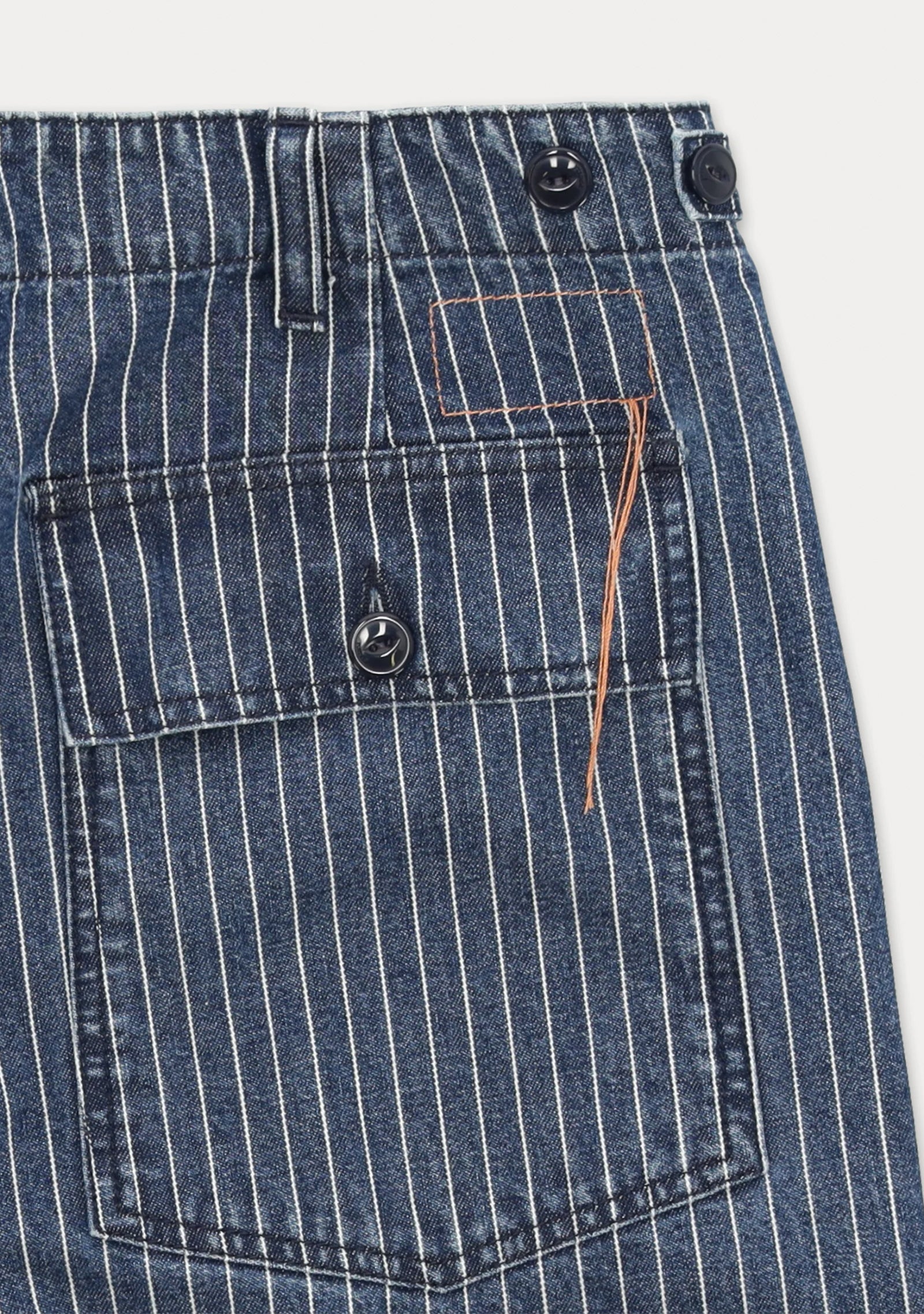 Pinstripe Denim Fatigue Pants