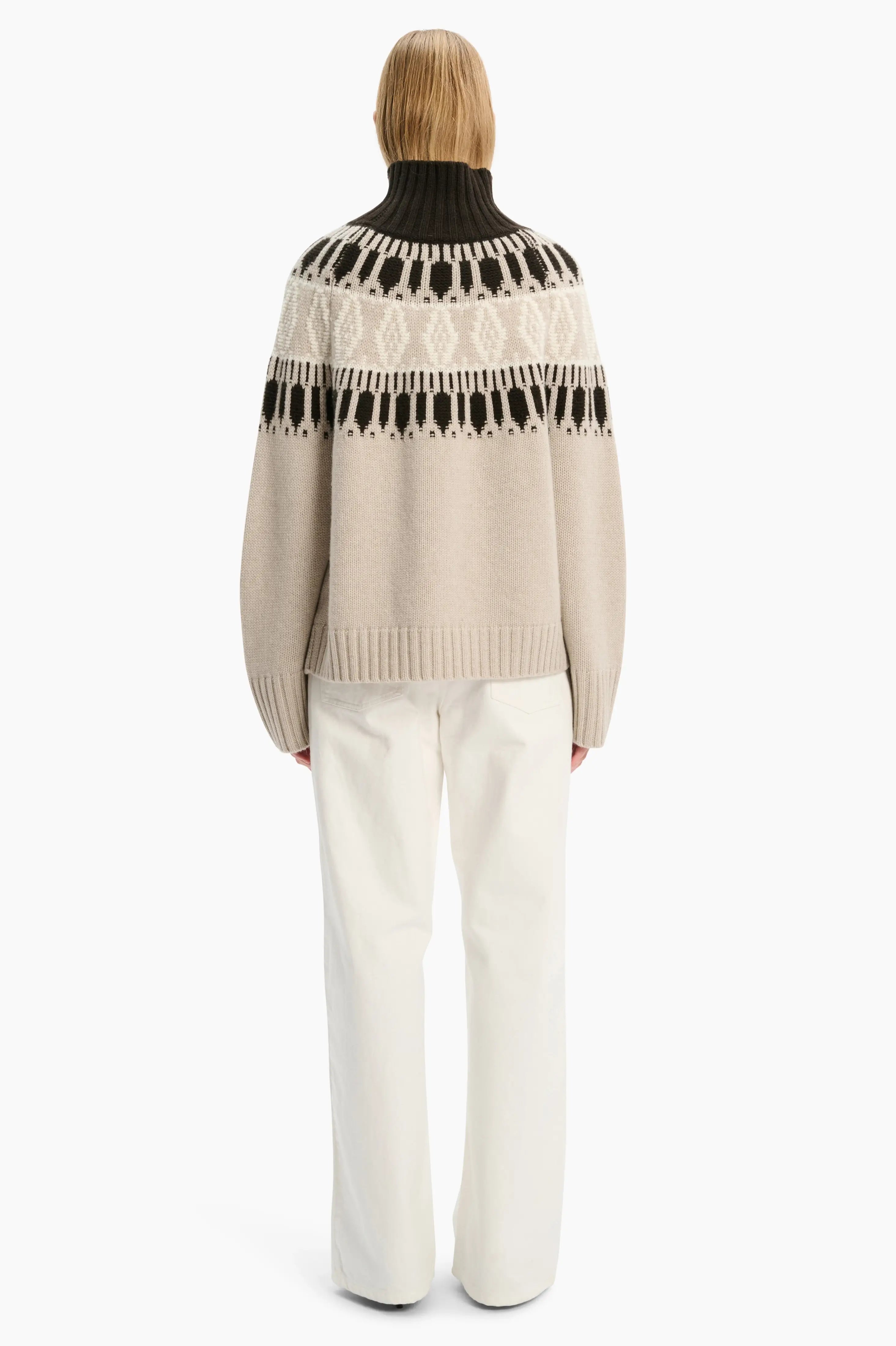 Whistler Sweater - Ivory, Chai & Brown Wood