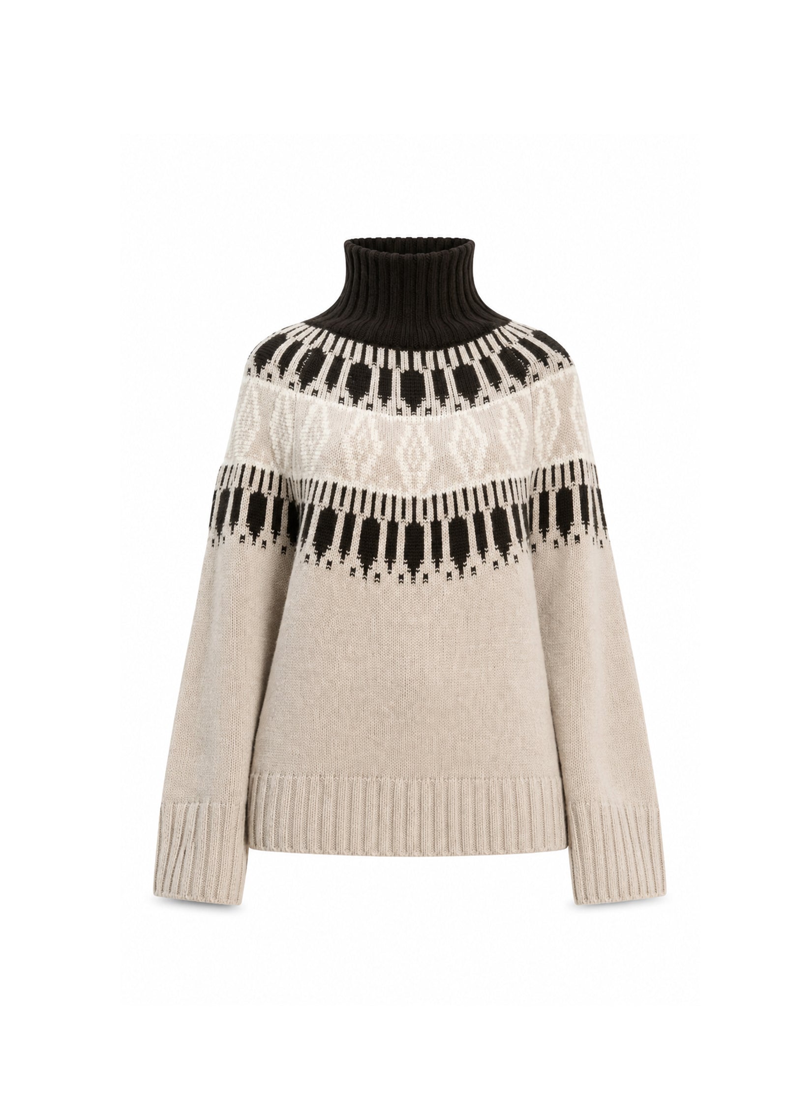 Whistler Sweater - Ivory, Chai & Brown Wood