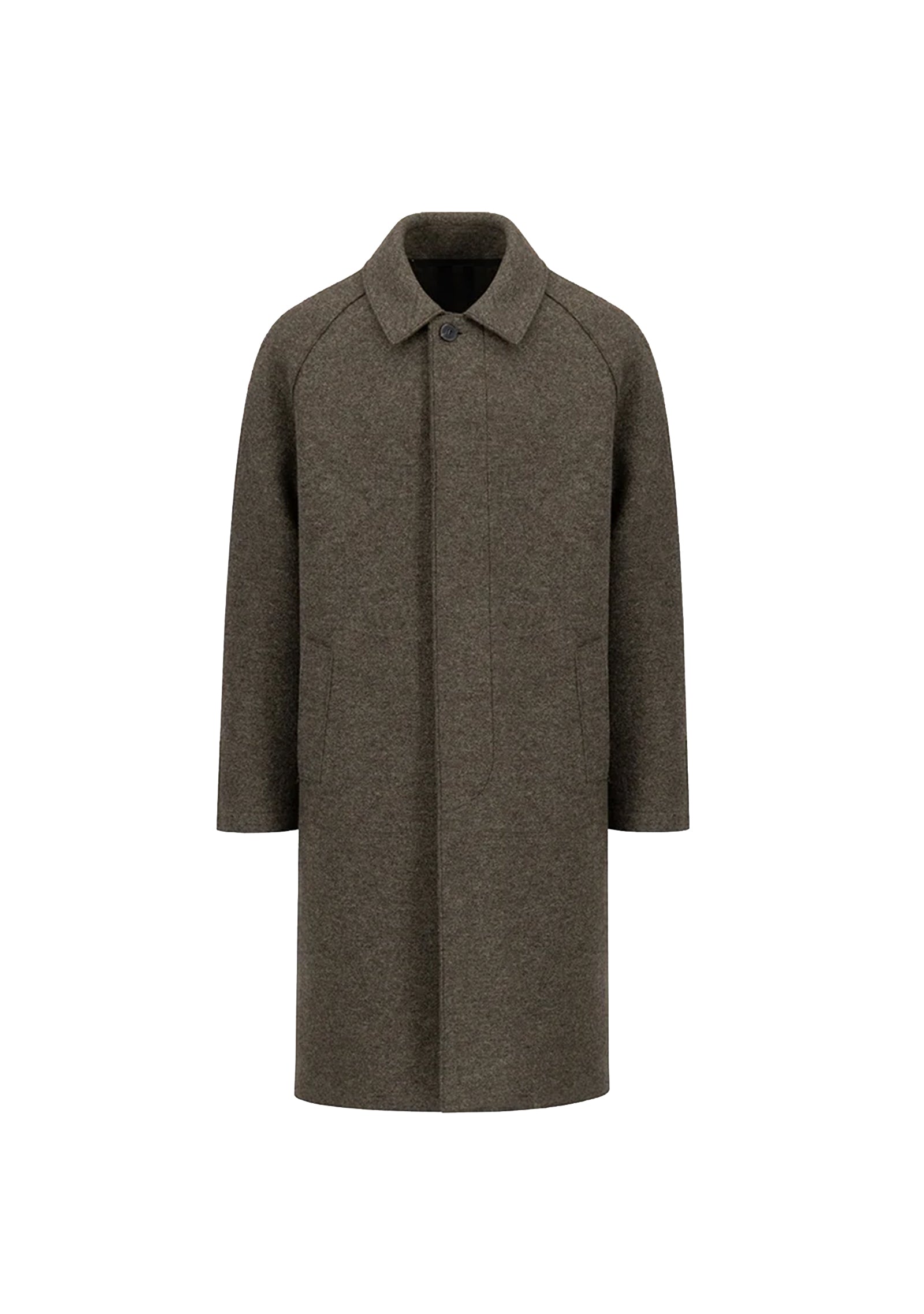 Fly Front Balmacaan Coat - pressed wool