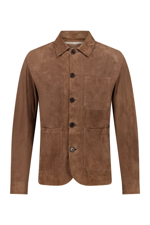 JULIAN UNLINED LAMB SUEDE SHIRT JACKET